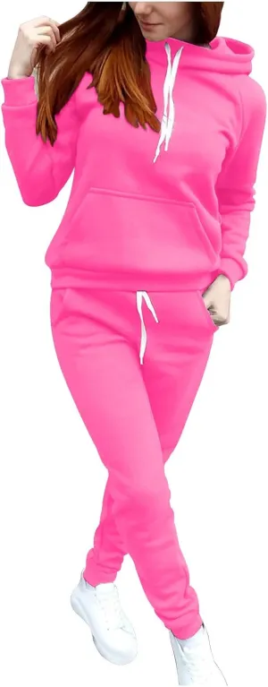 Lastesso Womens Loungewear Sets 2 Piece Plus Size Solid Color Drawstring Workout Sets Lightweight Sproty Tracksuit Outfits