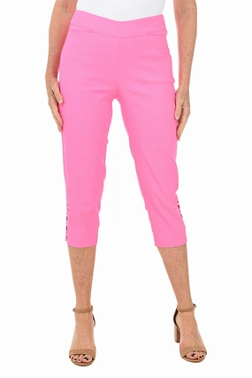 Tight Waist Perfect Comfort Fit Lattice Crop Pant