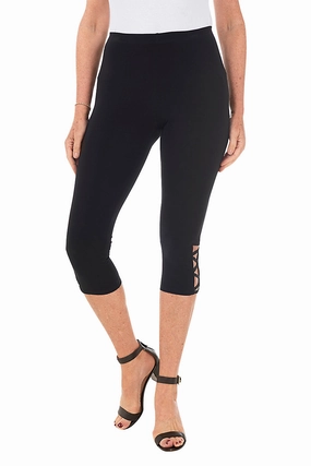Lattice Hem Capri Legging Smooth Fit Lining