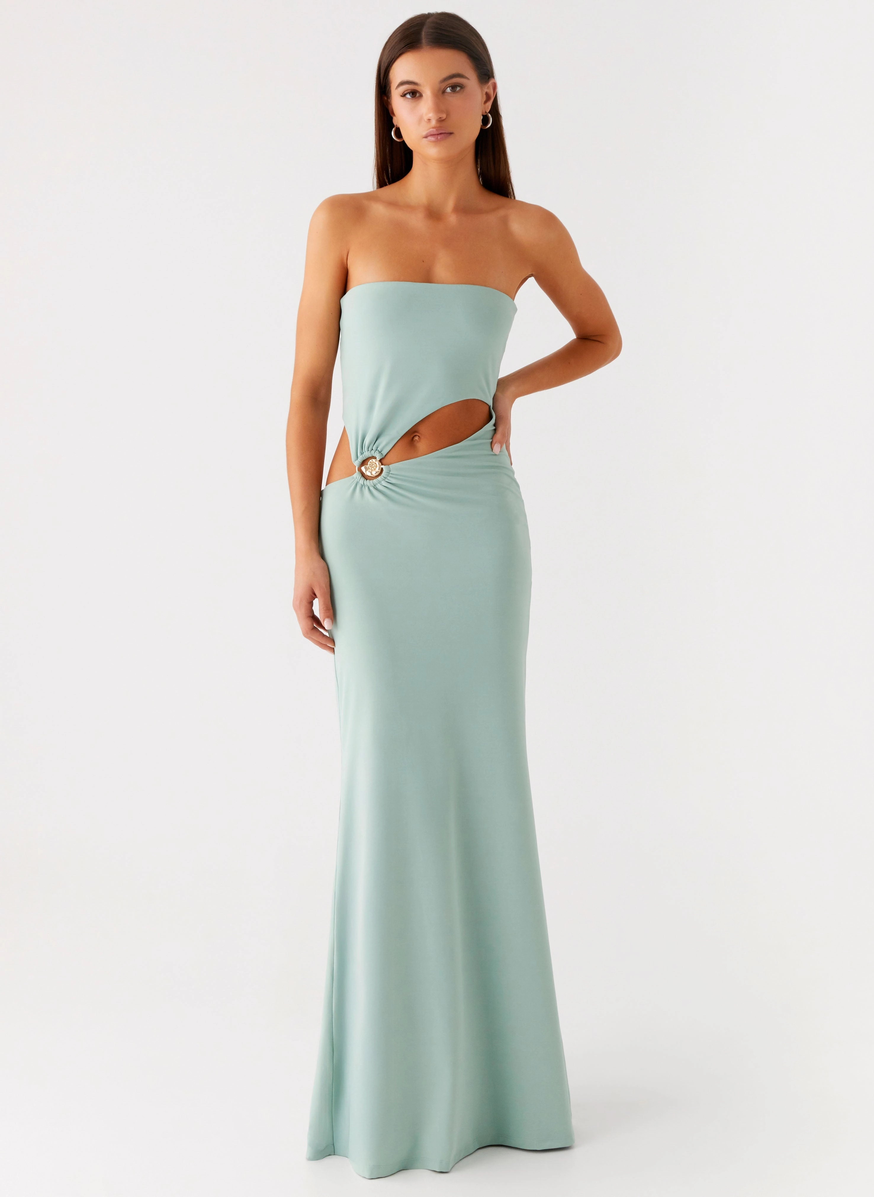 Simple Texture Laurella Maxi Dress - Sage