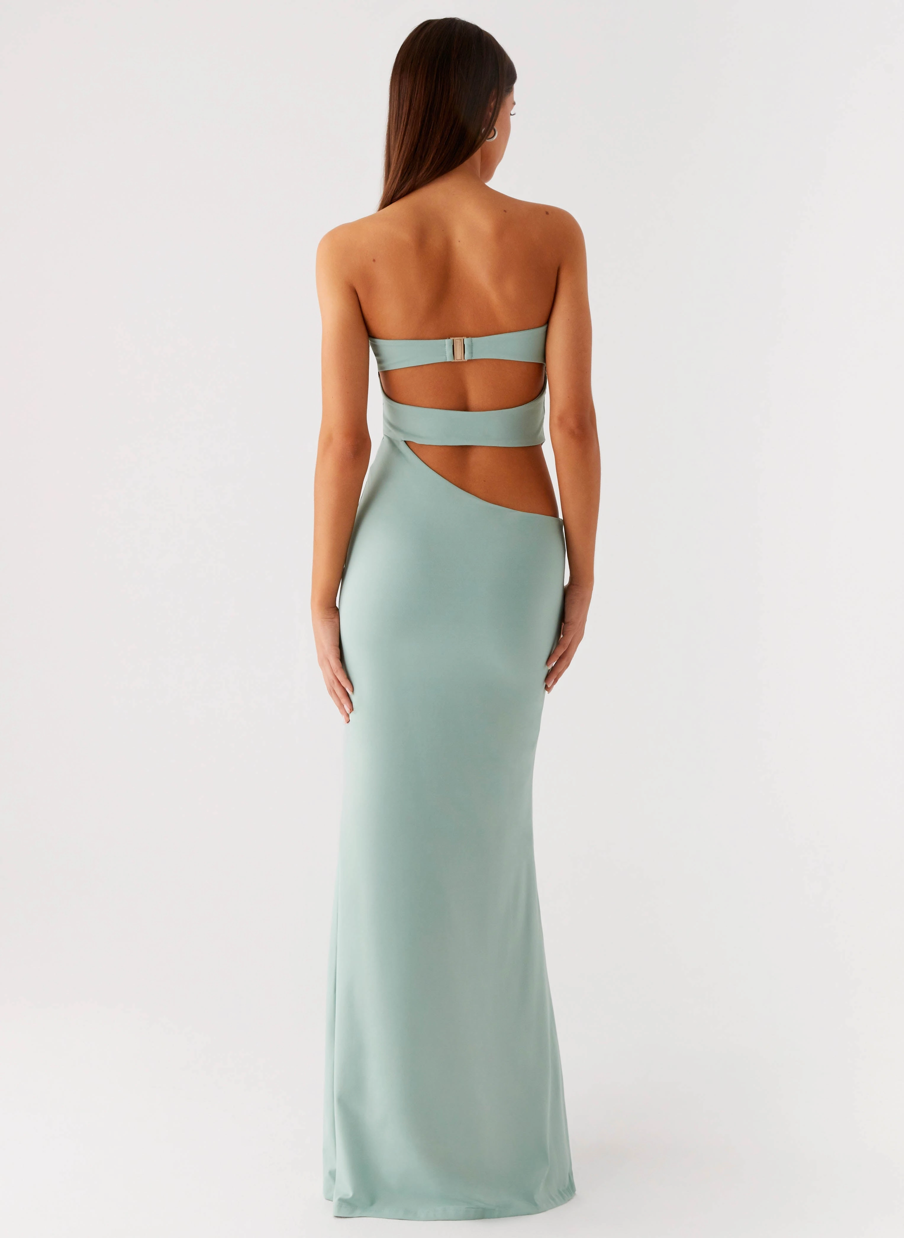 Laurella Maxi Dress - Sage Velvet-Sleeve Vibrant Look