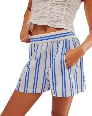 LAVASEON Women Striped Boxer Shorts Y2K Casual Lounge Shorts Elastic High Waist Pajama Bottoms Sleepwear Beach Pants