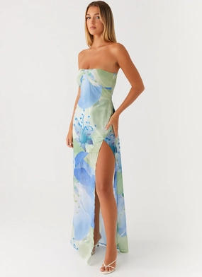 Lawson Maxi Dress - Flower Print Event Mood Zip-Closure