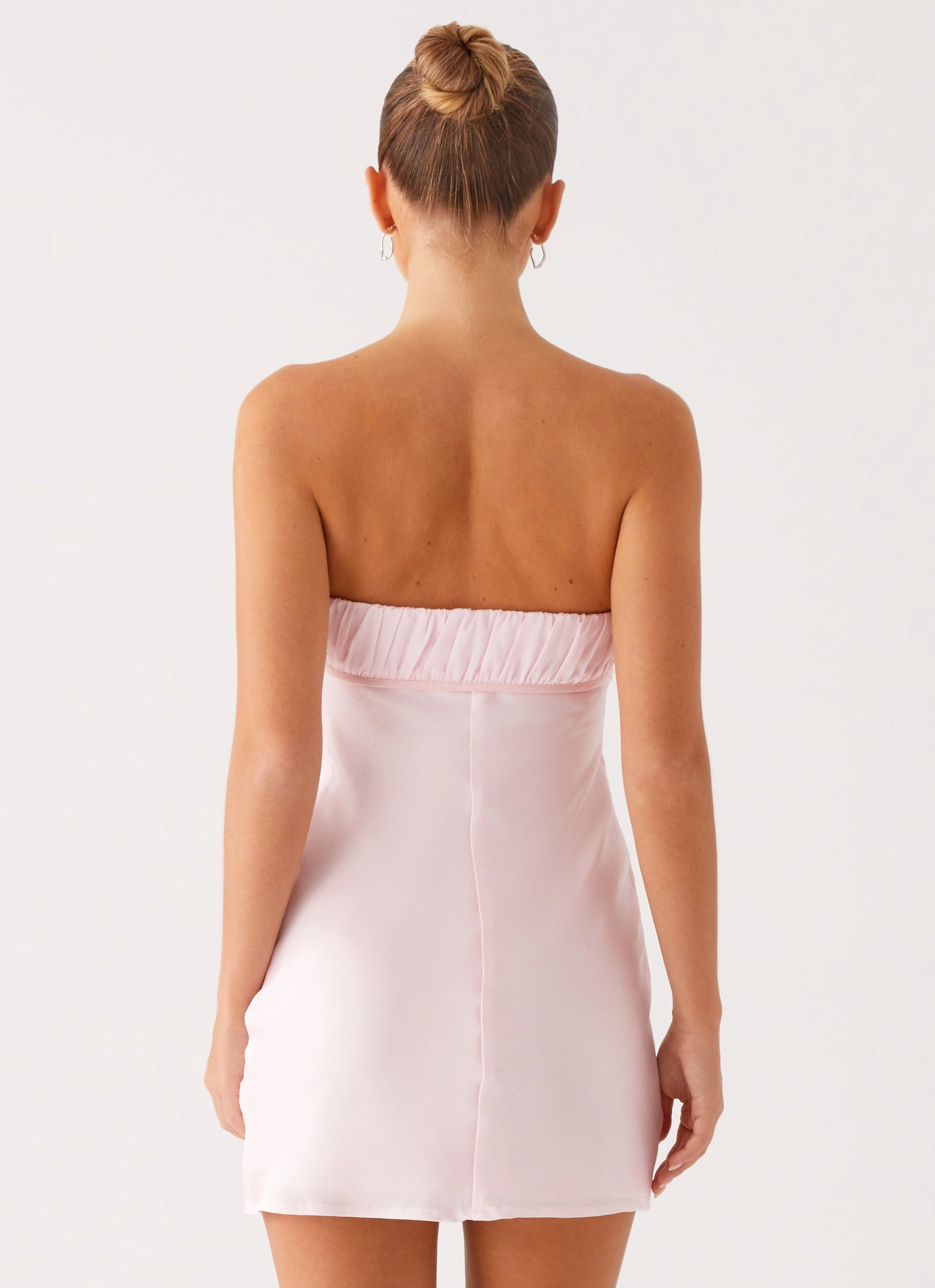 Light Aesthetic Elegant Flow Evity Mini Dress - Pink