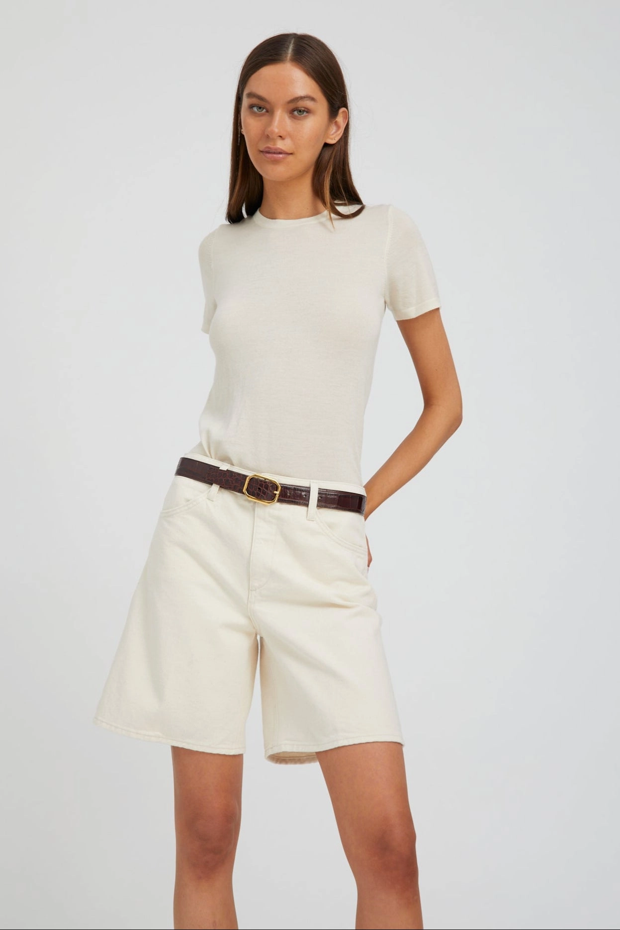 Yoko A-Line Denim Shorts Slim Profile