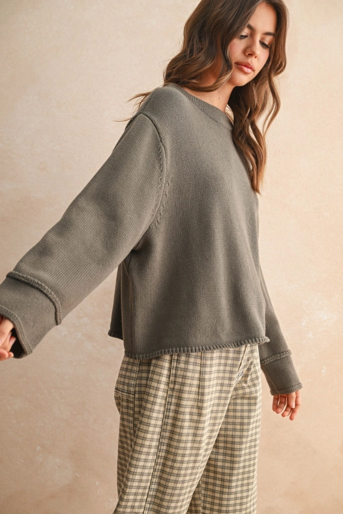 Tatum Crew Neck Sweater Bonded Seam Technique