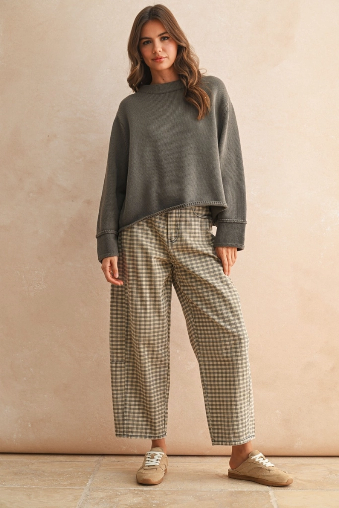 DurableDoubleLayeredHem Tatum Crew Neck Sweater