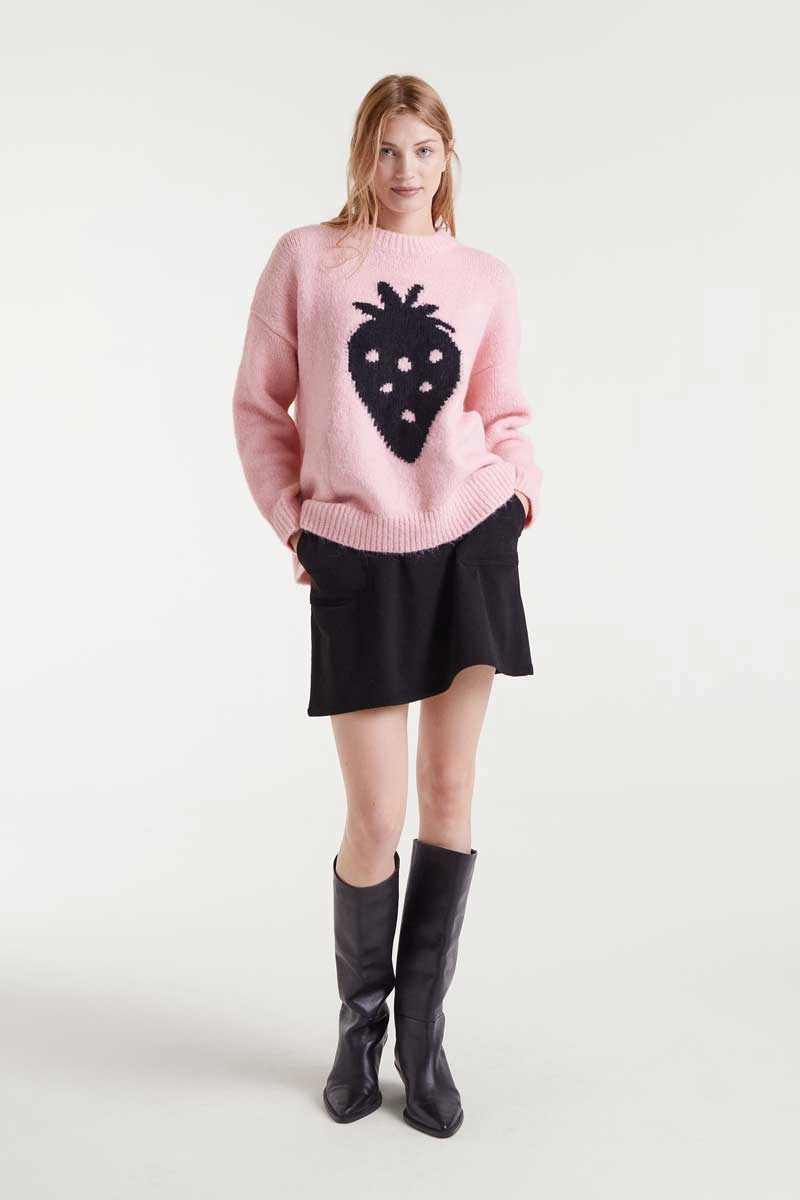 Asymmetrical Cut Corduroy Mini Skirt in Black