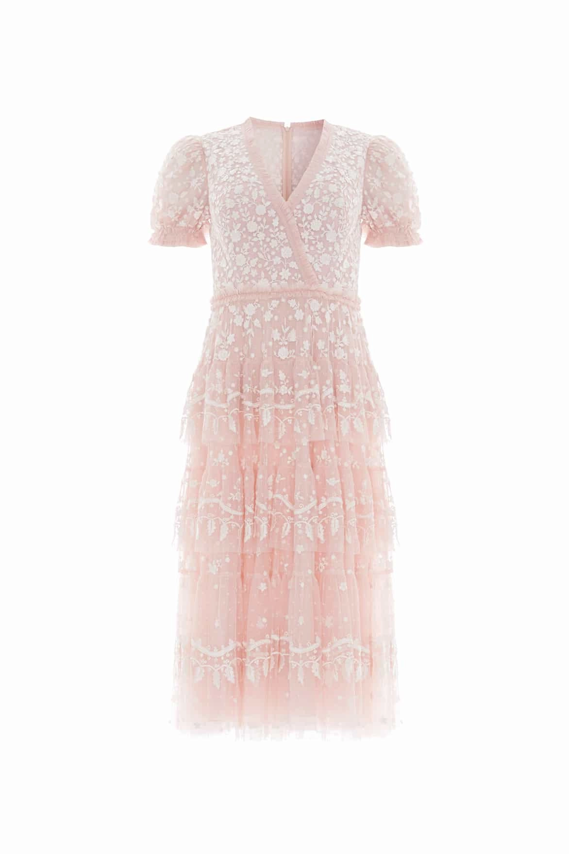 Silky Surface Layered Lace Midaxi Dress