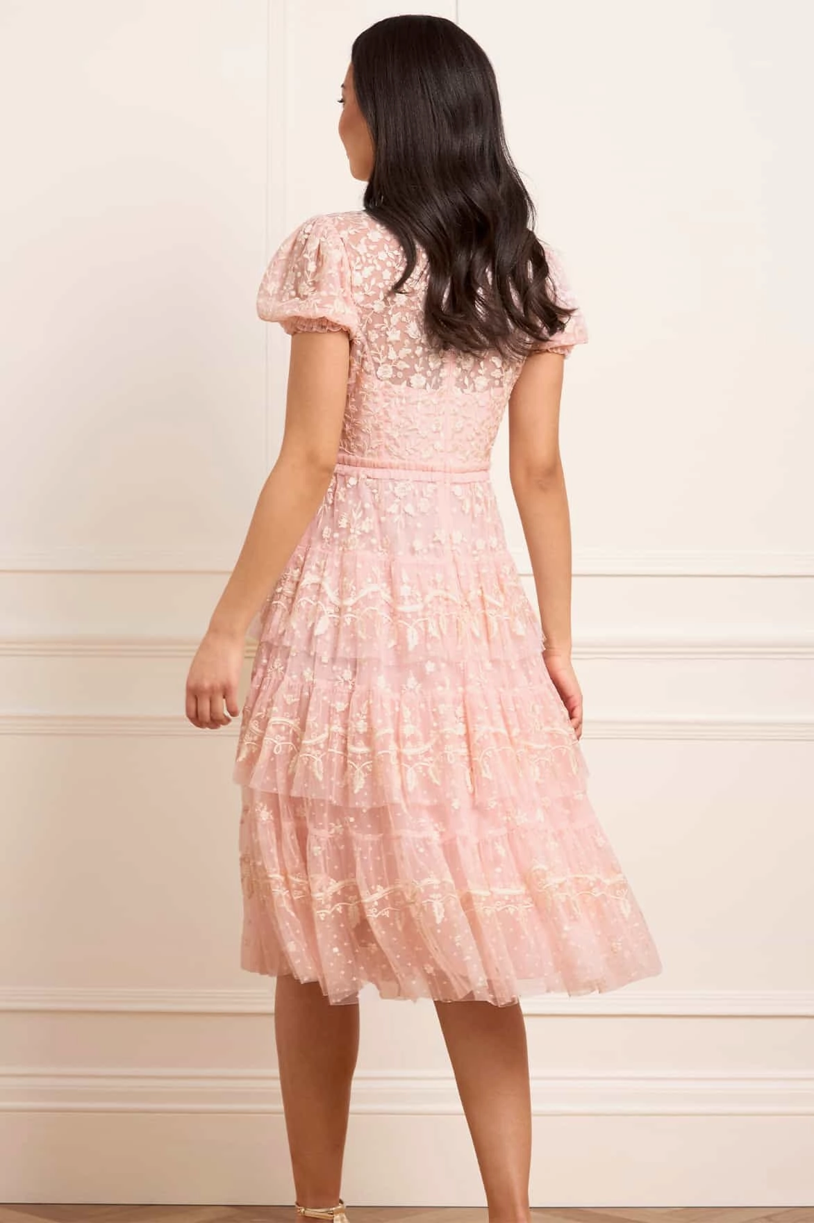 Coffee Break Layered Lace Midaxi Dress