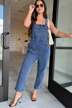 Osmond Knotted Strap Zenana Overalls (Blackberry) Abrasion Resistant Fabric