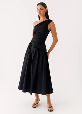 Smart Fashion City Casual Janessa Midi Dress - Black