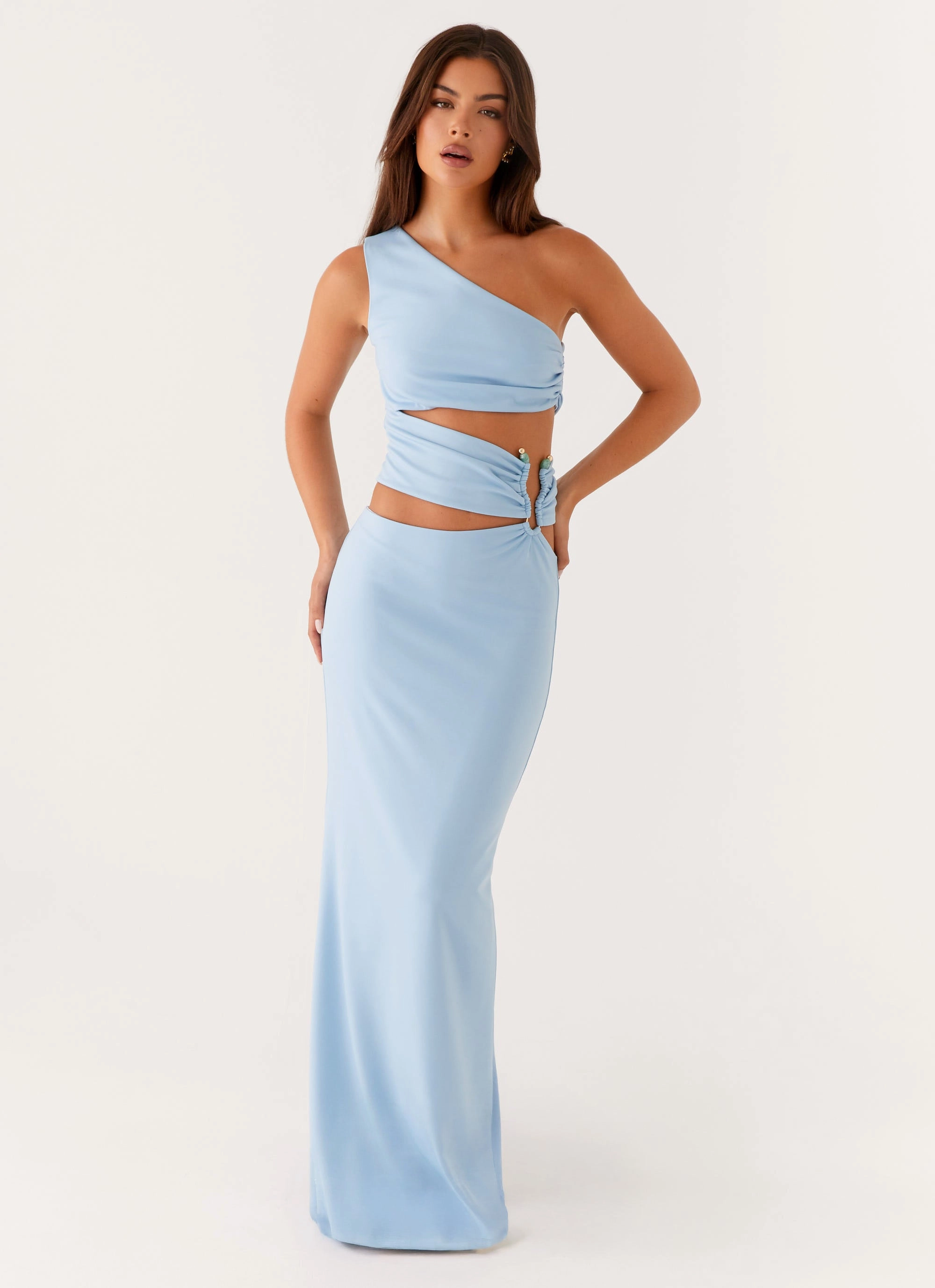 Chill Wear Timeless Comfort Laylani Cut Out Maxi Dress - Blue