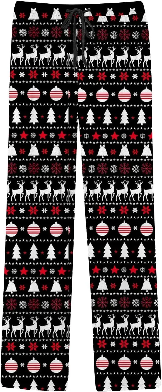 LCMTWX Mens Pj Pants Pajama Pants with Drawstring and Pockets Matching Christmas Pajamas Sweatpants Men Mens Flannel Pajama