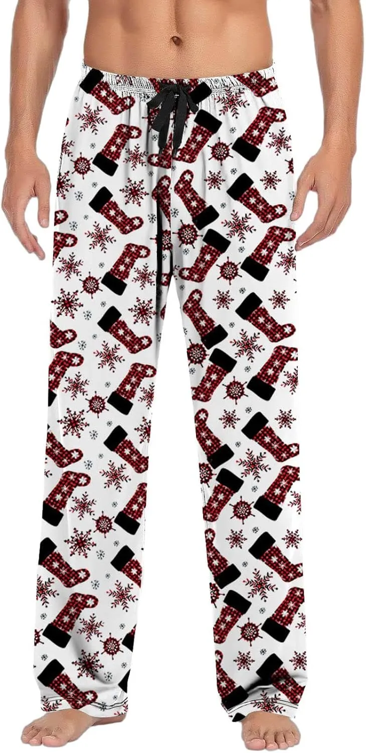 LCMTWX Mens Sleep Pants Casual Pants Pajama Pants with Drawstring and Pockets Unisex Sleepwear Bottom Men's Athletic Pants