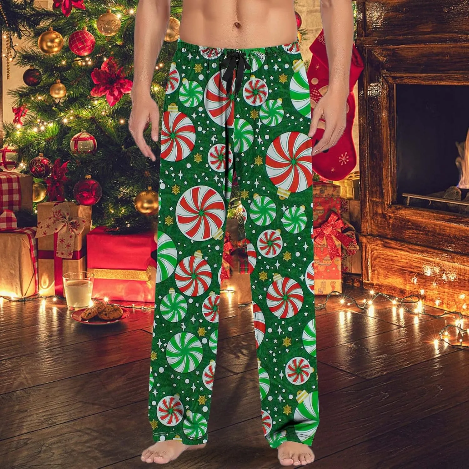 LCMTWX Pants for Men Pajama Pants with Drawstring and Pockets Men's Pajama Bottoms Men Pj Pants Flannel Pajama Halloween