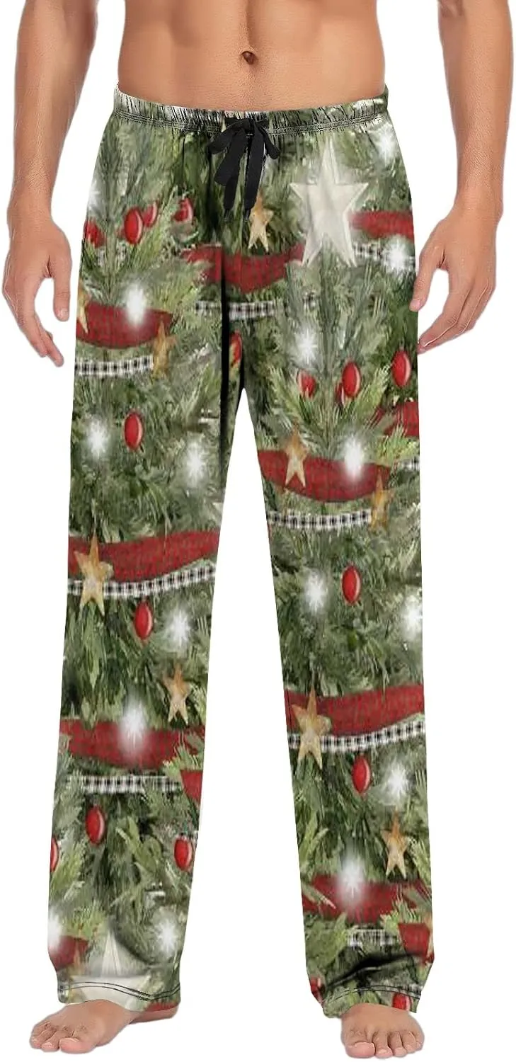 LCMTWX Pants for Men Pajama Pants with Drawstring and Pockets Men's Pajama Bottoms Men Pj Pants Flannel Pajama Halloween