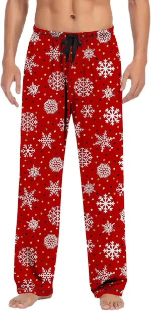 LCMTWX Pants for Men Pajama Pants with Drawstring and Pockets Men's Pajama Bottoms Men Pj Pants Flannel Pajama Halloween