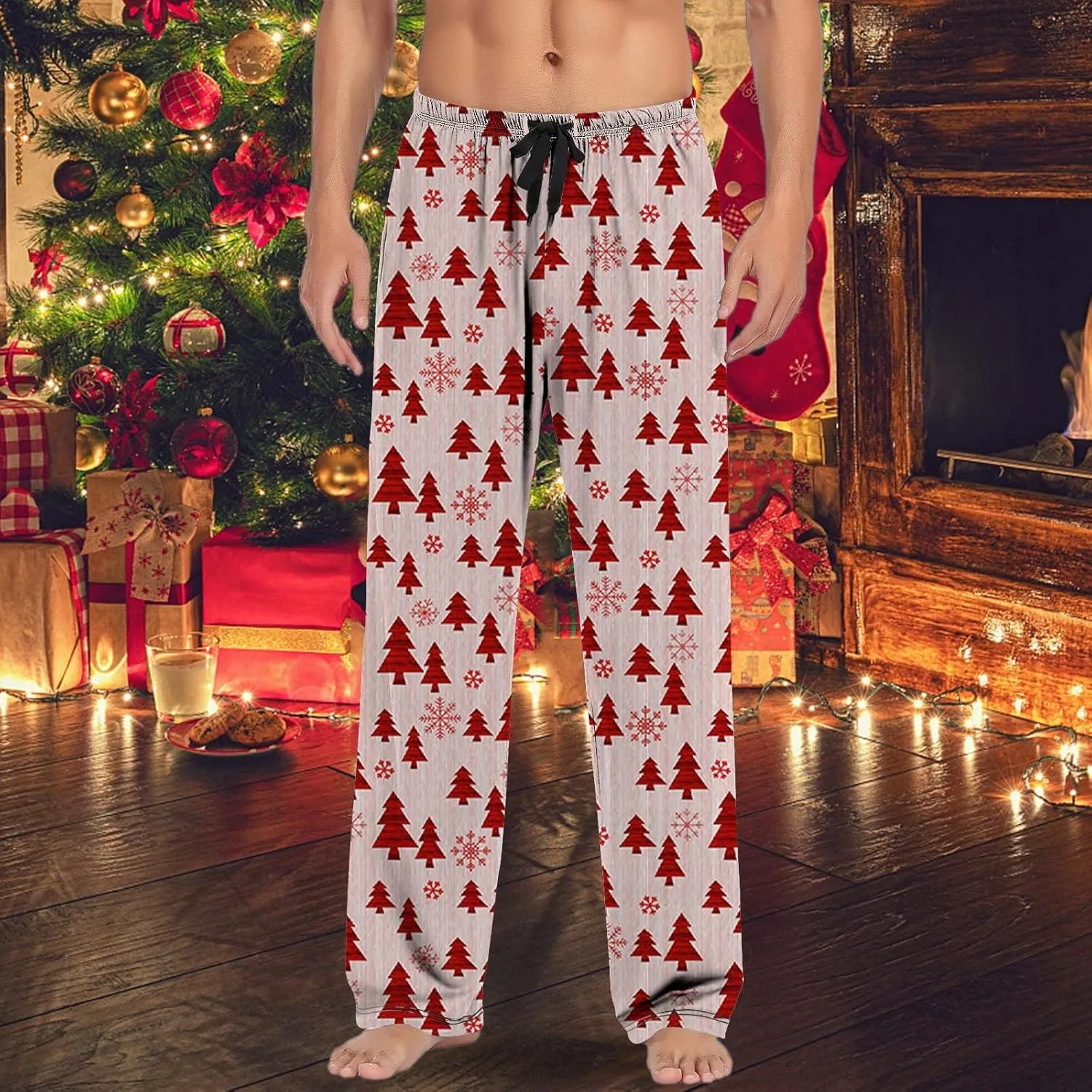 LCMTWX Pants for Men Pajama Pants with Drawstring and Pockets Men's Pajama Bottoms Men Pj Pants Flannel Pajama Halloween