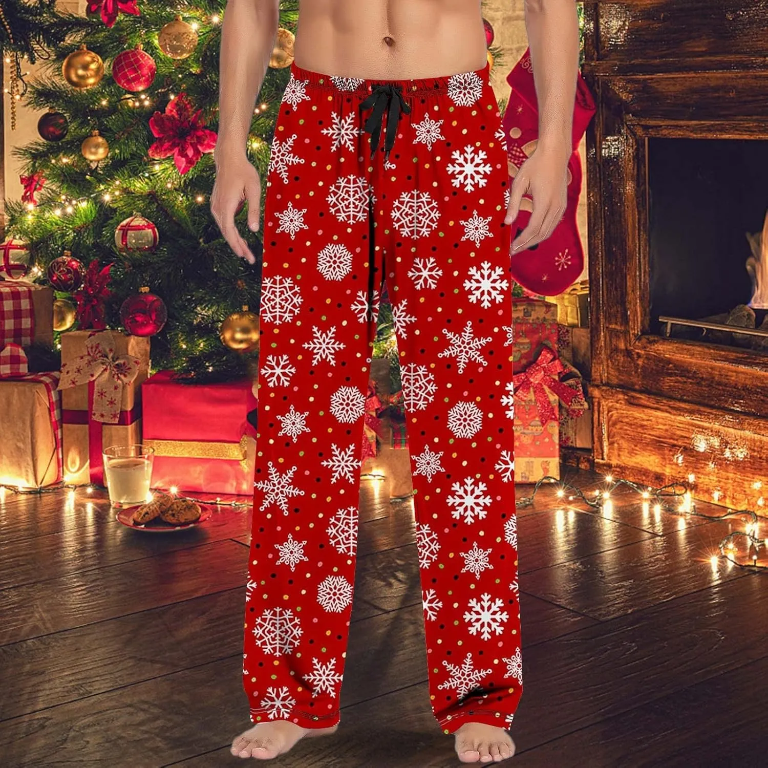 LCMTWX Pants for Men Pajama Pants with Drawstring and Pockets Men's Pajama Bottoms Men Pj Pants Flannel Pajama Halloween