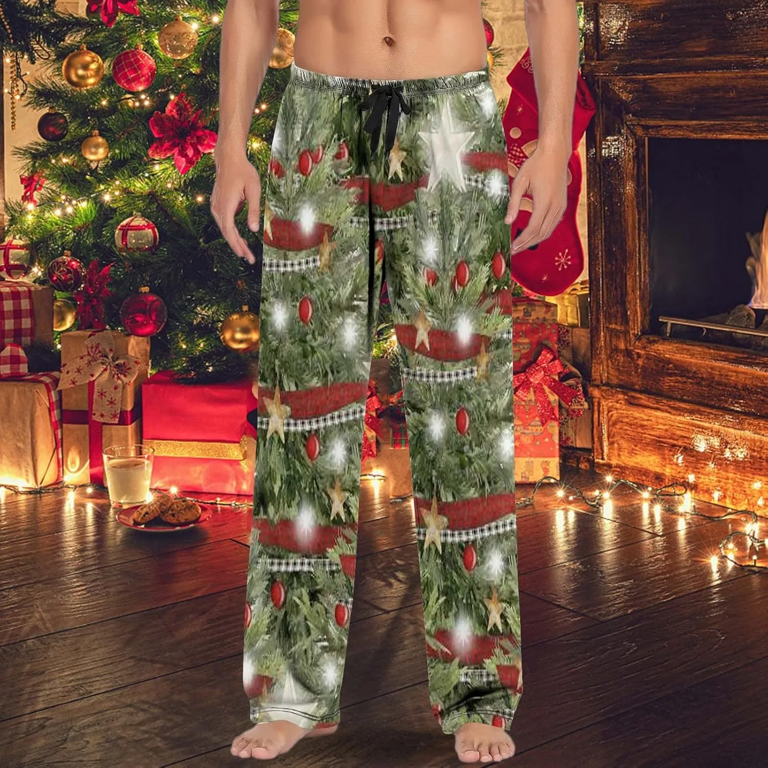 LCMTWX Pants for Men Pajama Pants with Drawstring and Pockets Men's Pajama Bottoms Men Pj Pants Flannel Pajama Halloween