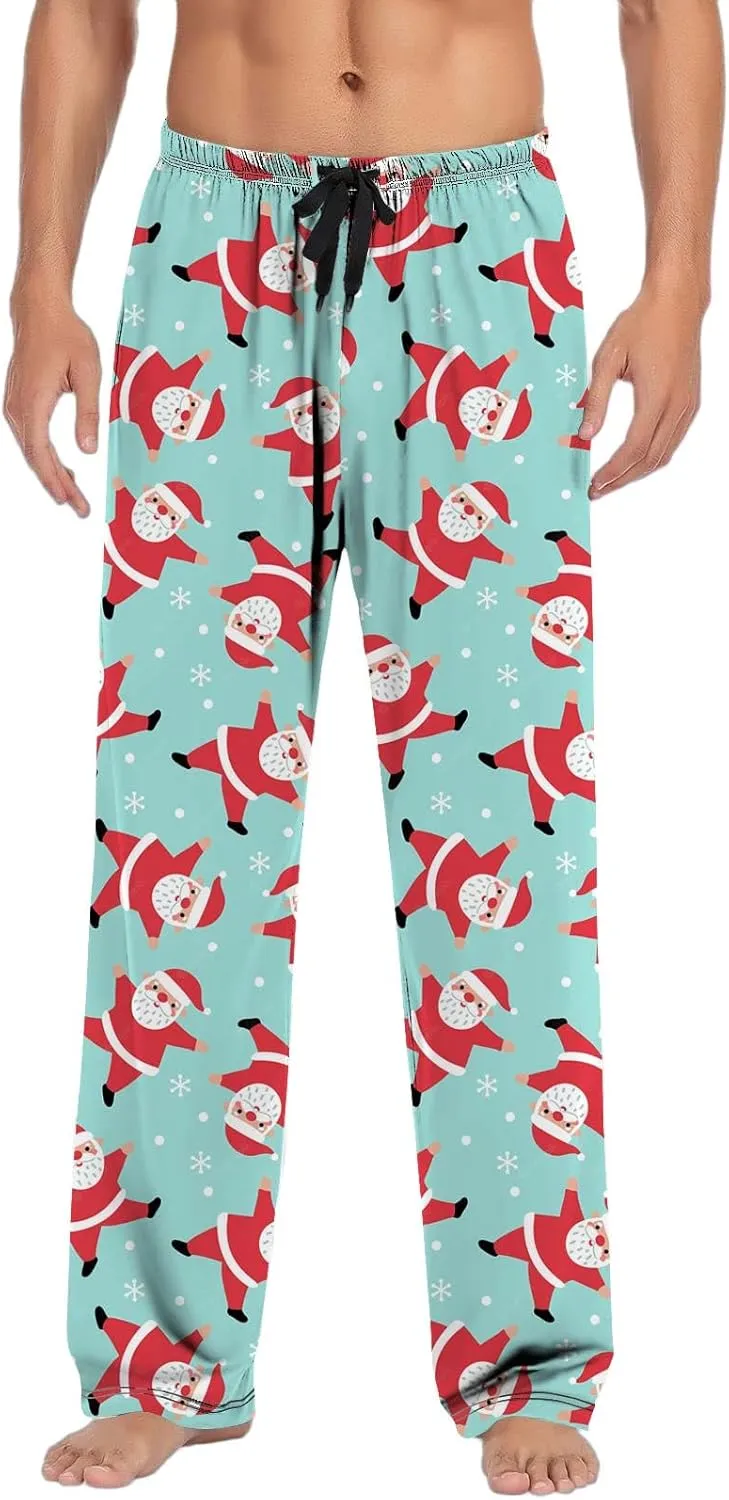 LCMTWX Pj Pants Casual Pants Pajama Pants with Drawstring and Pockets Men's Pants Christmas Pj Pants Mens Christmas Pajama