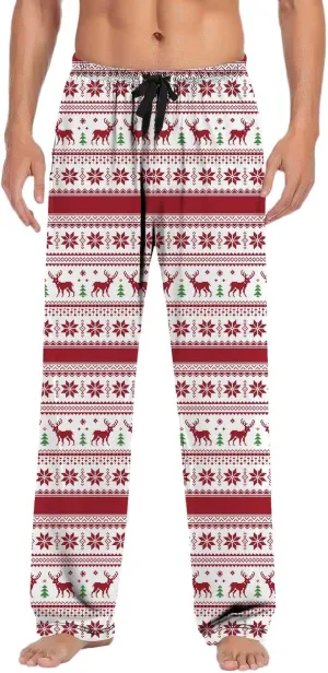 LCMTWX Pj Pants Casual Pants Pajama Pants with Drawstring and Pockets Men's Pants Christmas Pj Pants Mens Christmas Pajama