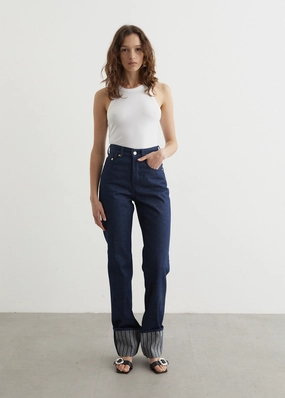Le De-Nimes Droit Jeans Non-Restricting Effortless Comfort Neutral Style