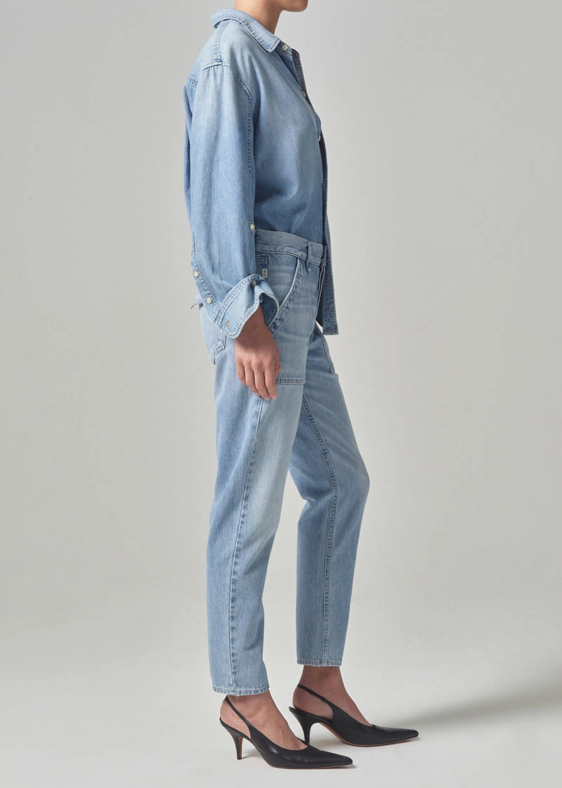 Leah Cargo in Pinpoint Blended Style Stylish Fit