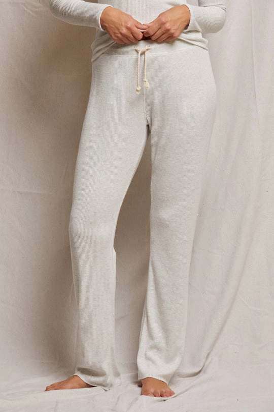 Friction Resistant Fabric Modern Relaxed Leann Sweater Rib Straight Leg Pant in Ash