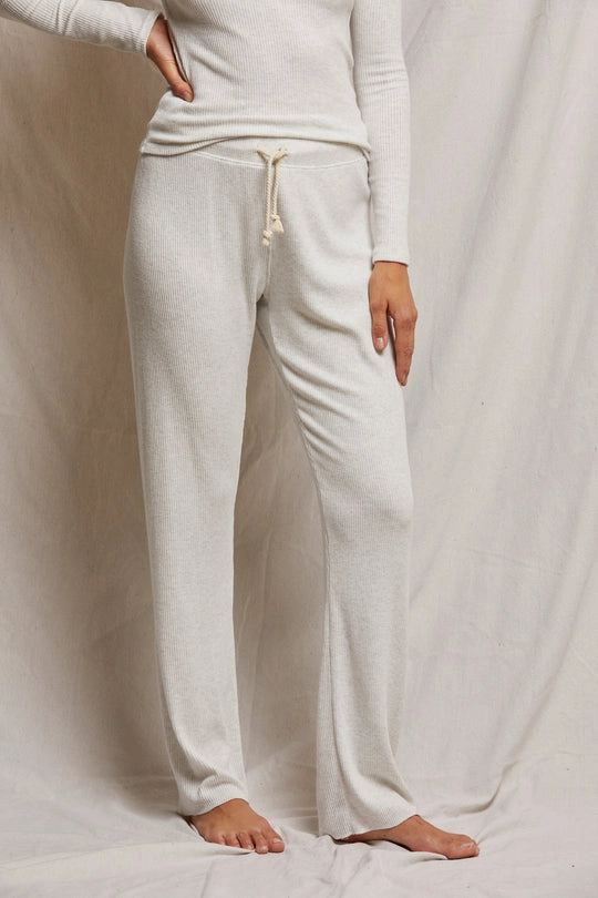 Street Style Leann Sweater Rib Straight Leg Pant in Ash