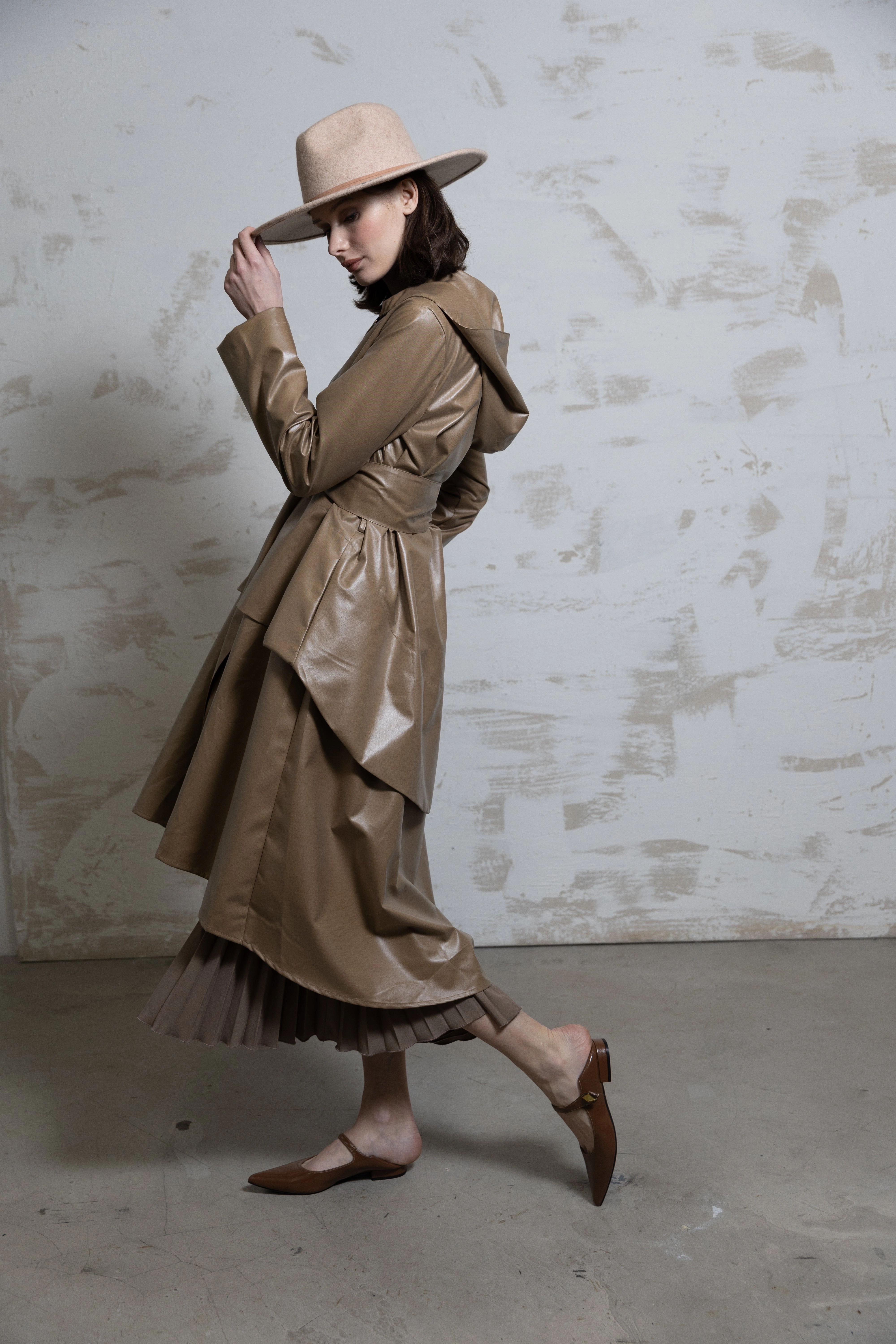 GarmentWashed Texture WrinkleResistant Leila Coat