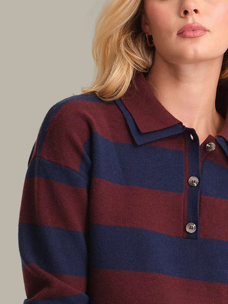 Simple Cut LENNON DOUBLE COLLAR RUGBY PULLOVER