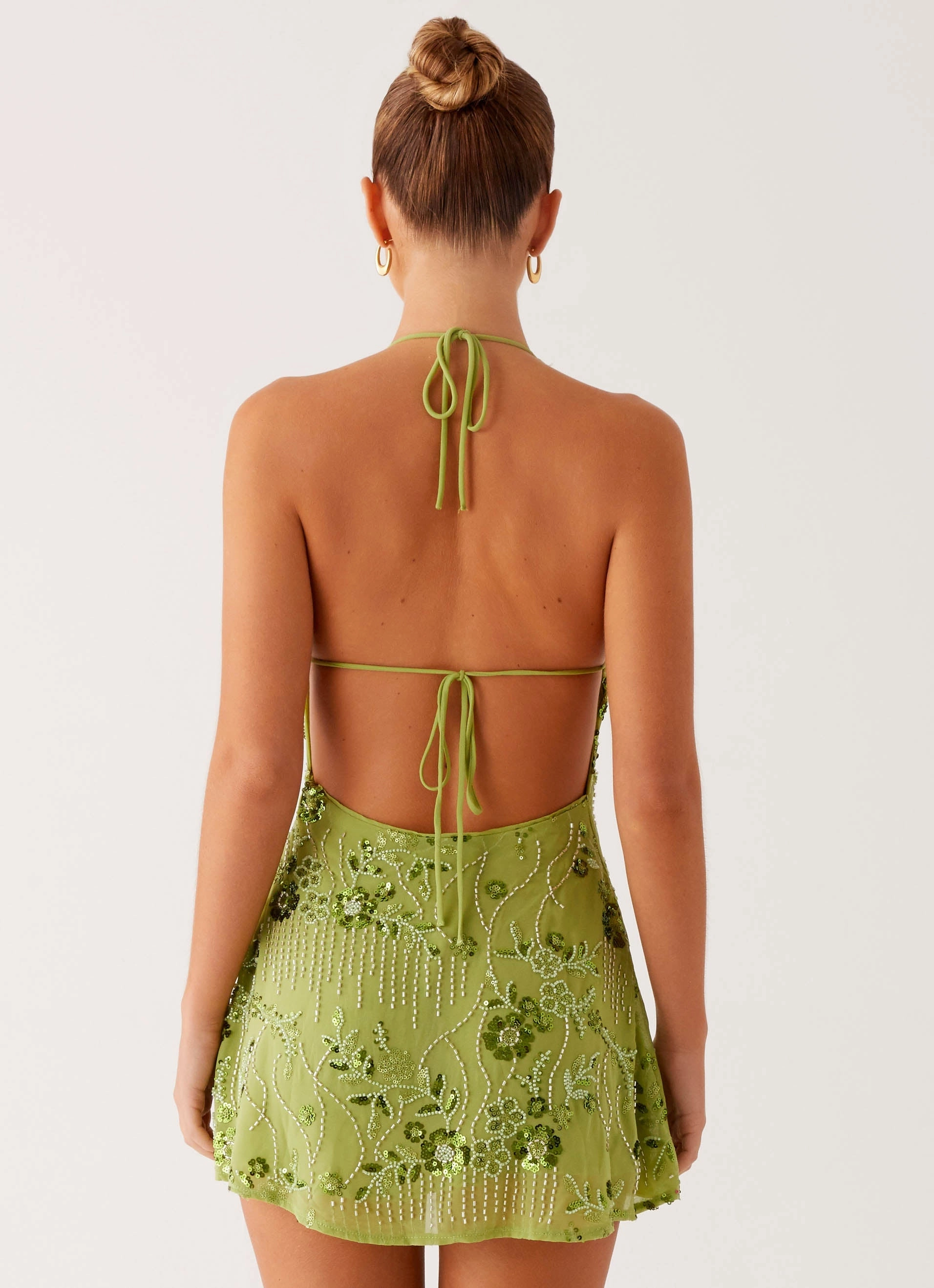 Inclusive Fit Leo Beaded Mini Dress - Green