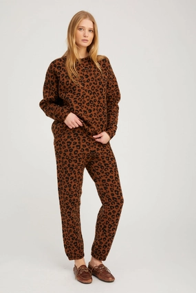 Mesh Panel Workout-ready Leopard Cashmere Sweatpants