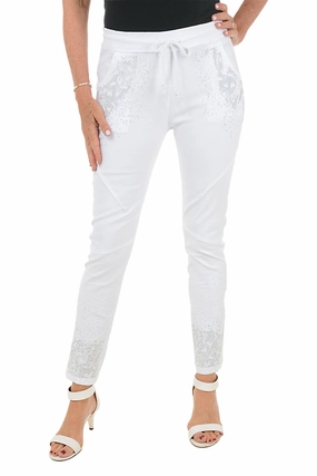 Warm design Breathable fabric Leopard Rhinestone Jegging