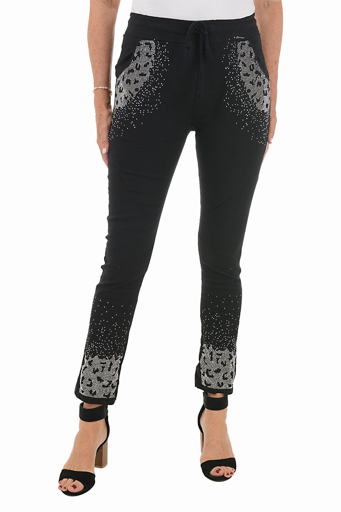 Leopard Rhinestone Jegging Modern Comfort Casual Comfort Wear