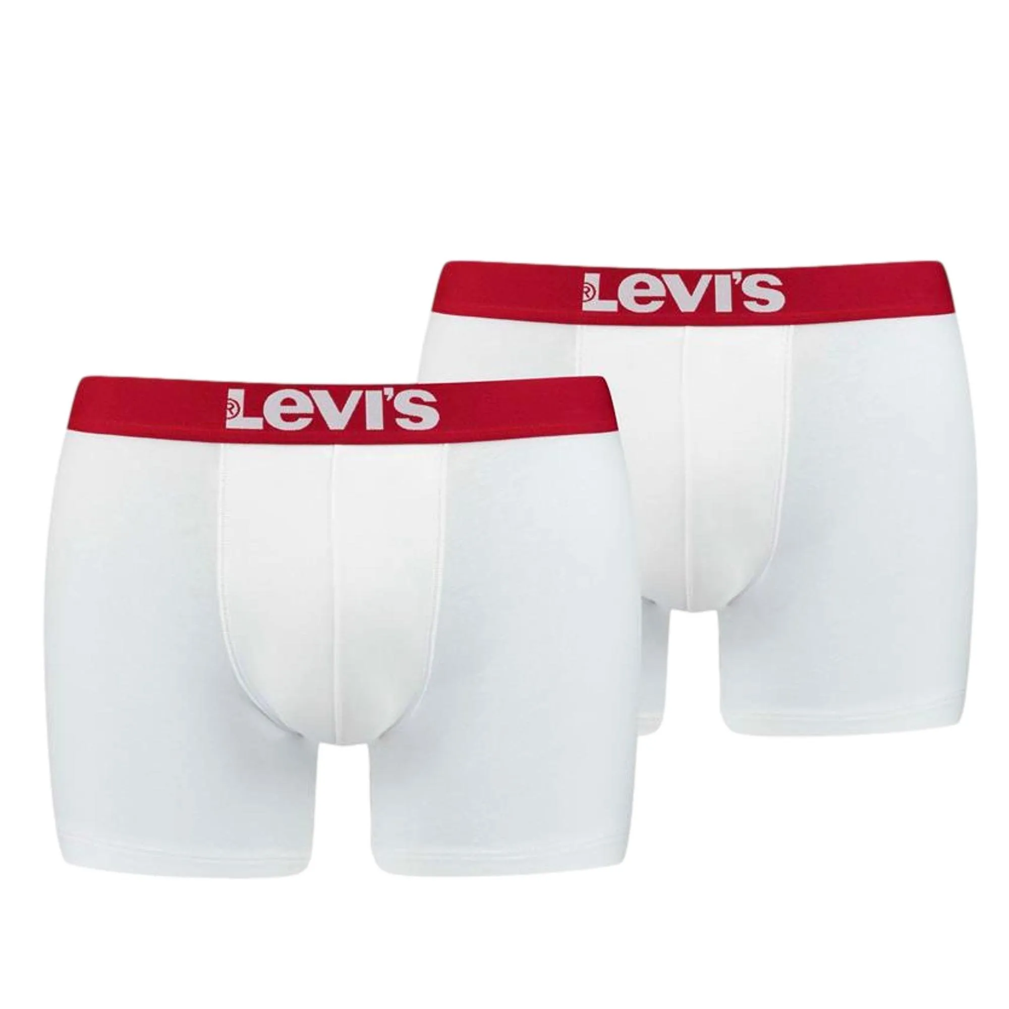 Levi's 2 Pack Solid Basic Boxer Brief - White/White