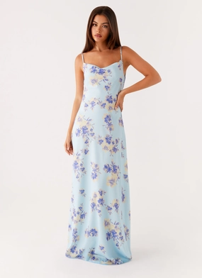 Liana Cowl Maxi Dress - Print Texture Flow