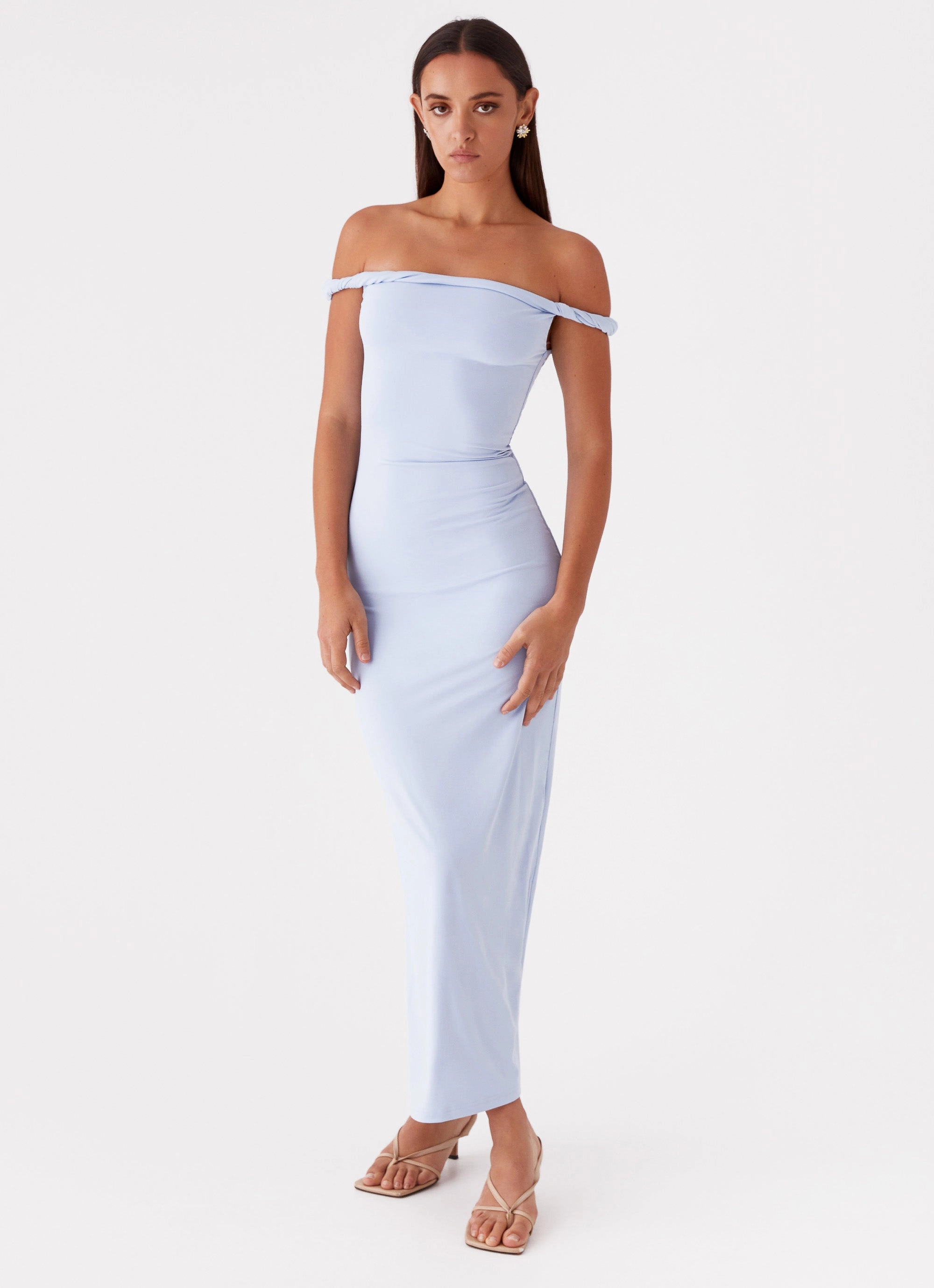 Comfort waistband Arabella Twist Shoulder Maxi Dress - Blue