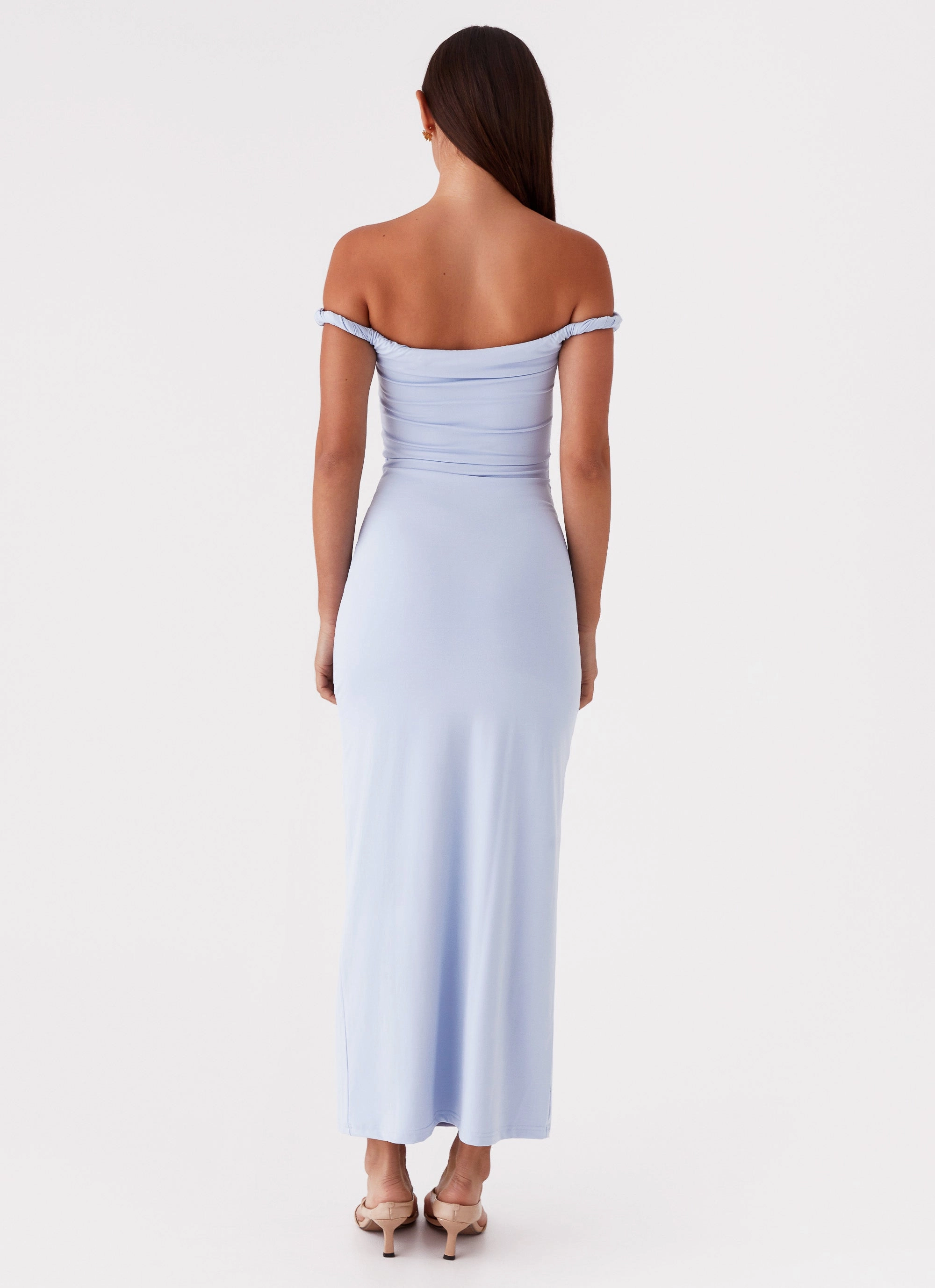 Stay Cool Arabella Twist Shoulder Maxi Dress - Blue