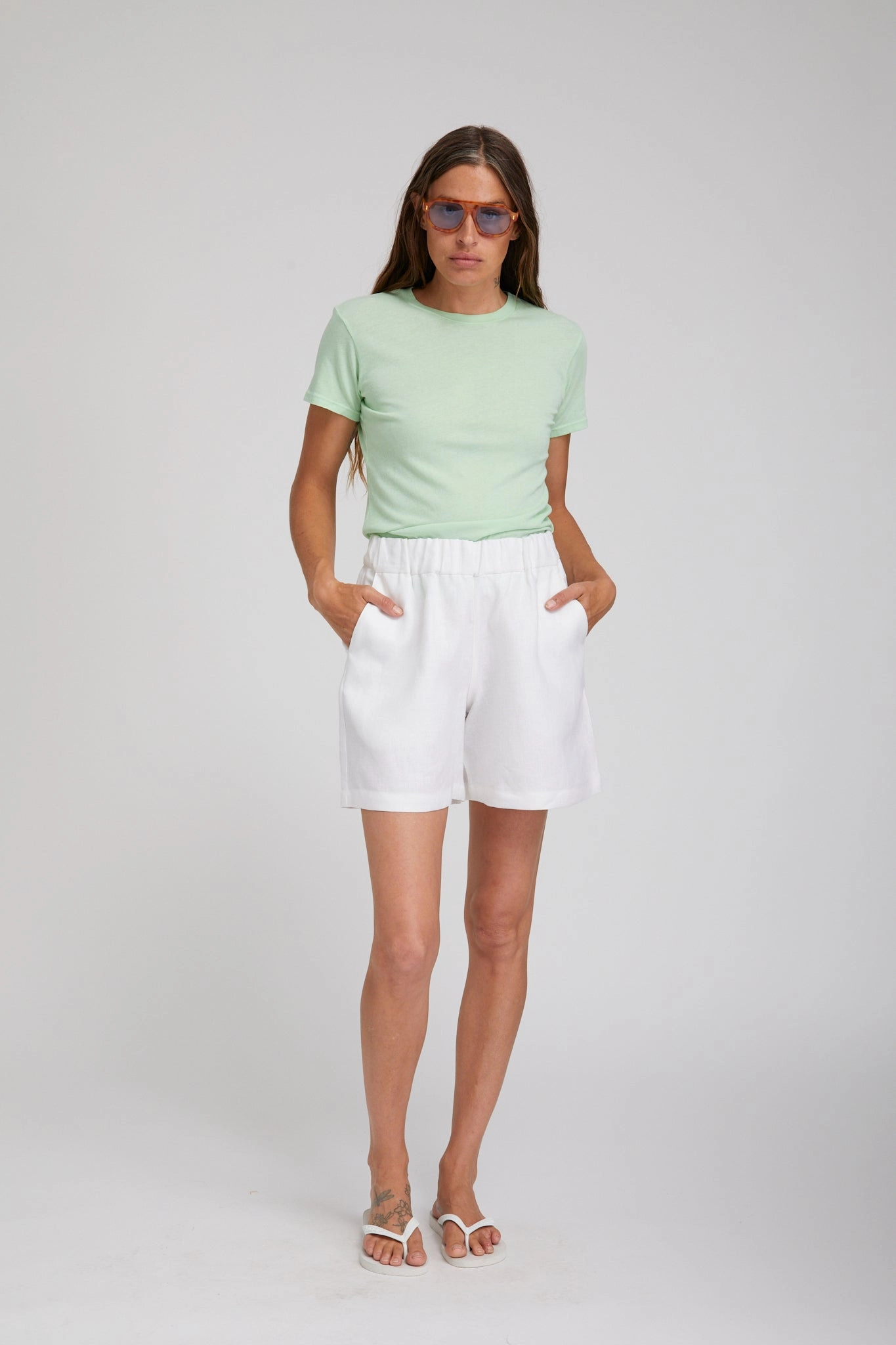 Light Green Cotton Baby Tee AntiStatic Material MoistureWicking Fabric