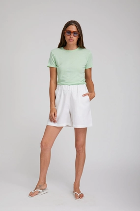 Light Green Cotton Baby Tee HighNeckCut NonToxicCoating