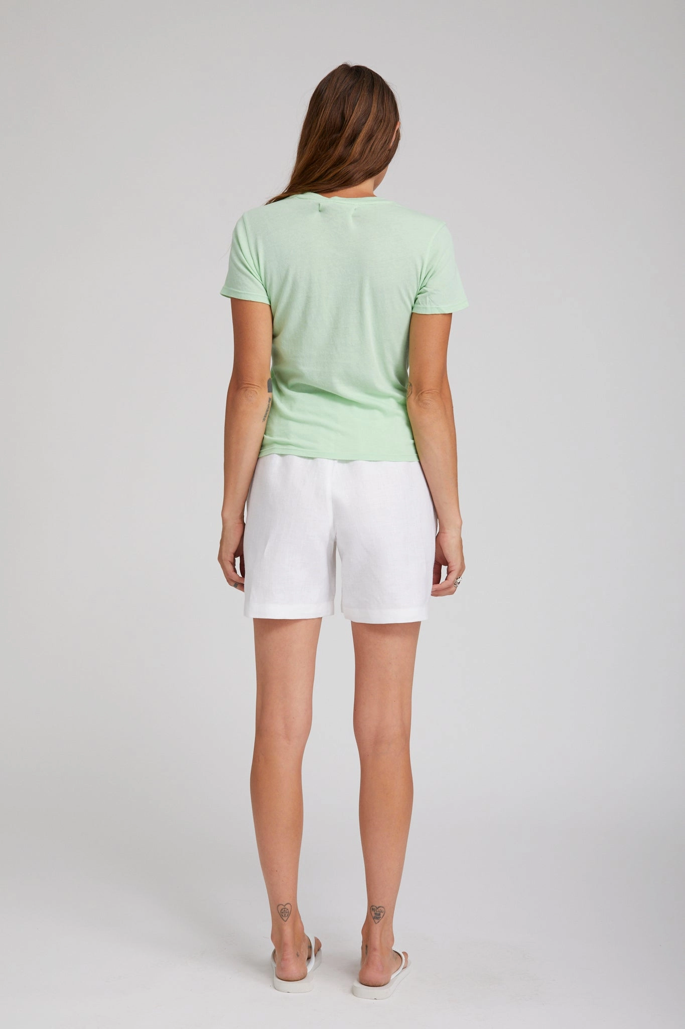 Knit Fabric Technology Easy to Wear Light Green Cotton Baby Tee