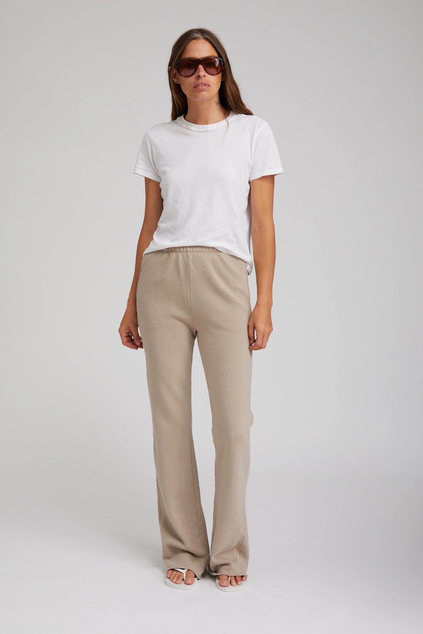 Light Khaki Straight Leg Sweatpants Breathable back panel Quick-Dry Fabric