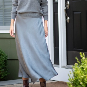 Crinkle Slip Skirt | Gray Clean Style Soft Mood