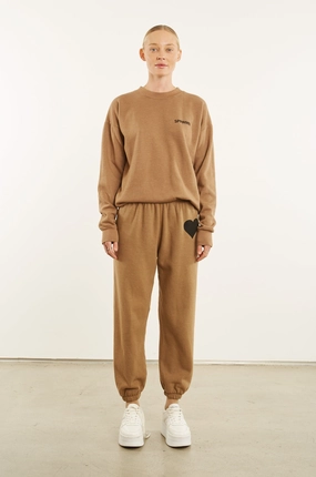 Flatlock Seam Design ElasticTrimming Camel Logo Sweatshirt