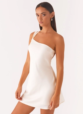 A-Line Lights Out Mini Dress - Pearl