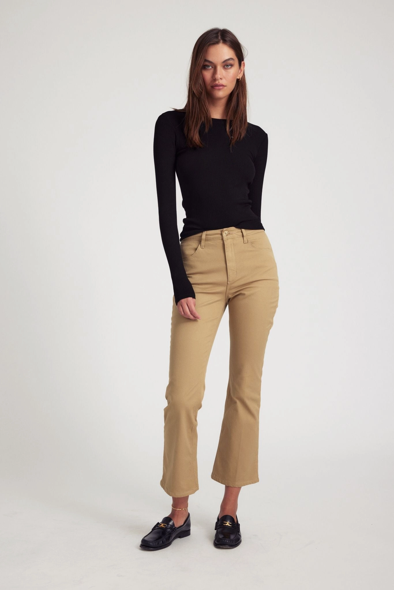 Layer Comfort Khaki 5 Pocket Ankle Flare Pants