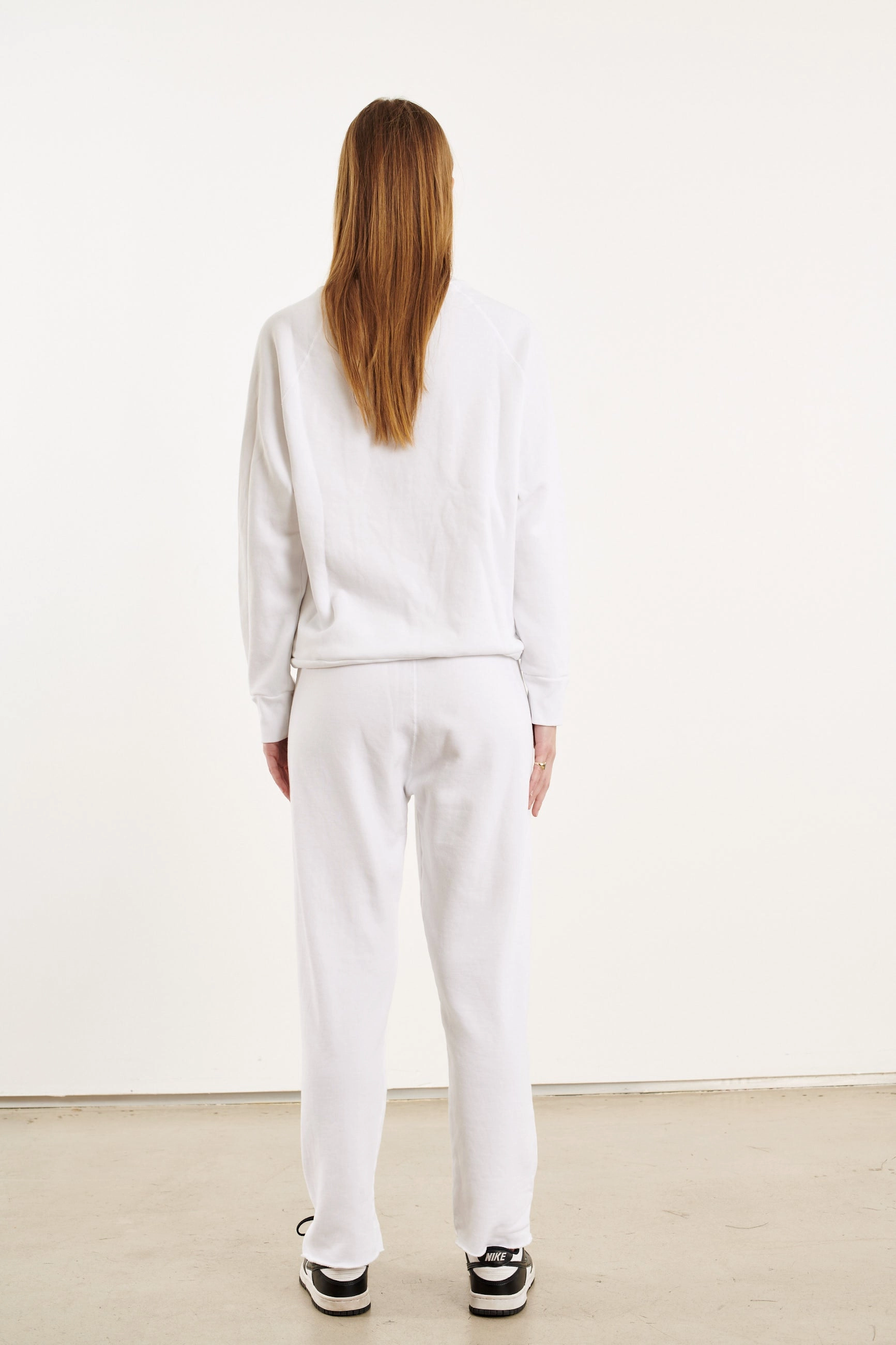 Casual Wear Mesh Panel Details White Raglan Sweater